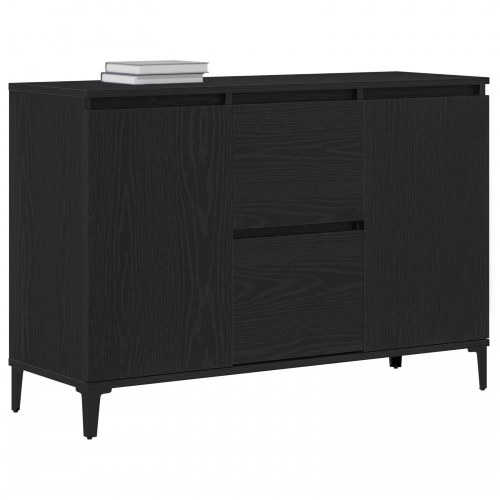 Sideboard Sort Egetræ 104x35x70 cm Tekniktræ