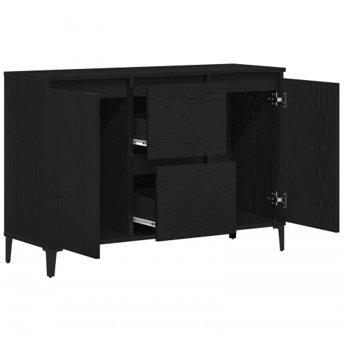 Sideboard Sort Egetræ 104x35x70 cm Tekniktræ