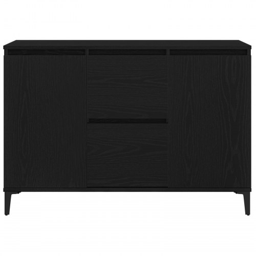 Sideboard Sort Egetræ 104x35x70 cm Tekniktræ