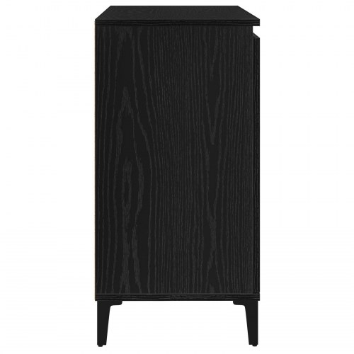 Sideboard Sort Egetræ 104x35x70 cm Tekniktræ