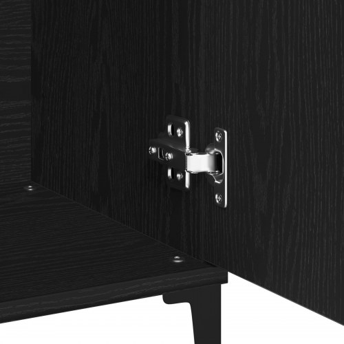 Sideboard Sort Egetræ 104x35x70 cm Tekniktræ