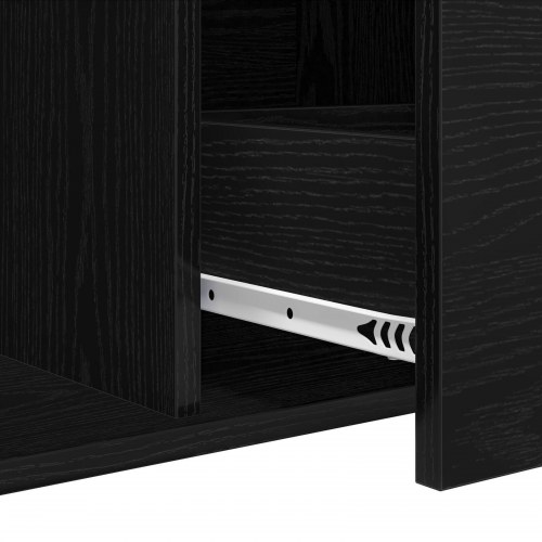 Sideboard Sort Egetræ 104x35x70 cm Tekniktræ