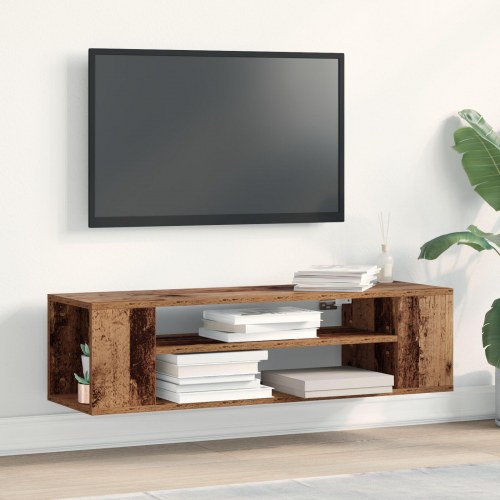 Væghængt TV Skab i Gamle Træ - 100x30x26,5 cm i Konstrueret Træ