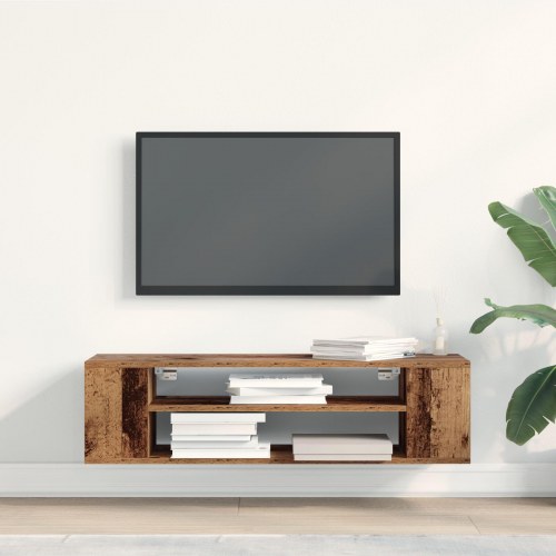 Væghængt TV Skab i Gamle Træ - 100x30x26,5 cm i Konstrueret Træ