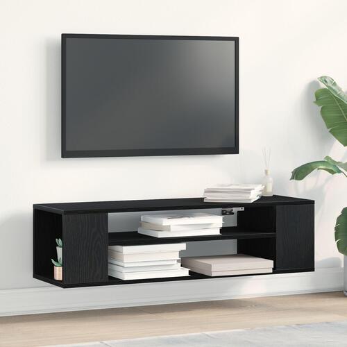 Væghængt TV-skab i Sort Eg 100x30x26,5 cm