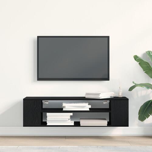Væghængt TV-skab i Sort Eg 100x30x26,5 cm