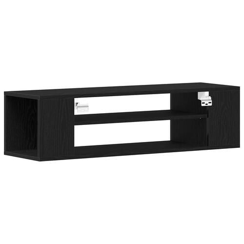 Væghængt TV-skab i Sort Eg 100x30x26,5 cm