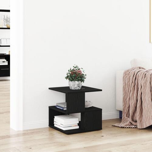 Sidebord Sort Eg 40x40x40 cm Ingeniørtræ