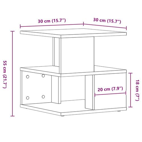 Sidebord Sort Eg 40x40x40 cm Ingeniørtræ