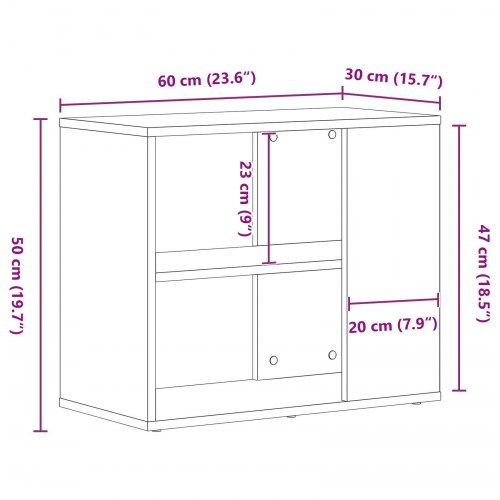 Skab Sort Eg 60x30x50 cm lavet af træ