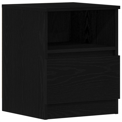 Sengeborde 2 stk Sort Eg 40x40x50 cm Bygget i Træ