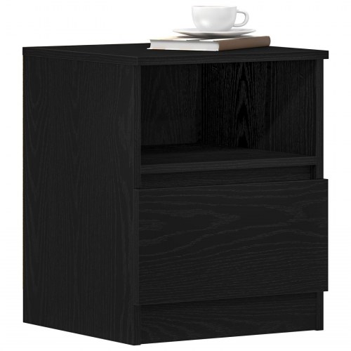 Sengeborde 2 stk Sort Eg 40x40x50 cm Bygget i Træ