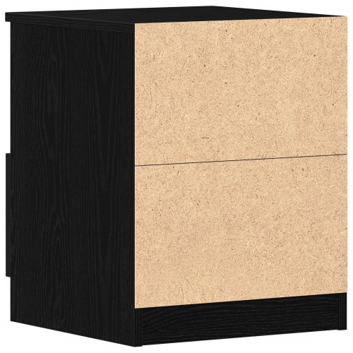 Sengeborde 2 stk Sort Eg 40x40x50 cm Bygget i Træ