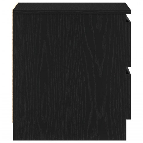 Soveværelsesskabe 2 stk Sort Egetræ 50x40x43,5 cm Lavet af træ