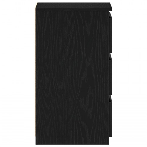 Sengeborde 2 stk Sort Eg 40x35x62,5 cm Konstrueret Træ