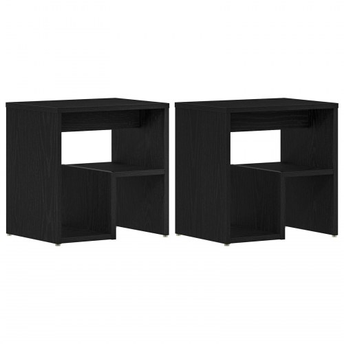 Sengeborde 2 stk Sort Eg 40x30x40 cm