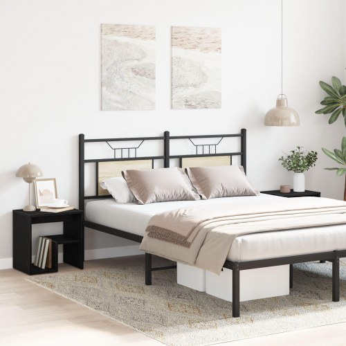 Sengeborde 2 stk Sort Eg 40x30x40 cm