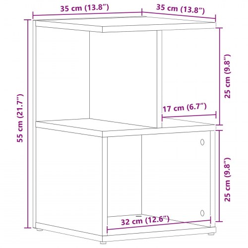 Sengeborde 2 stk Sort Eg 35x35x55 cm Constricted Wood