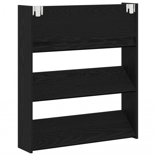 Sko Vægskab Sort Eg 80x18x90 cm Træt