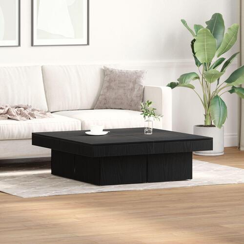 Kaffebord Sort Eg 90x90x28 cm Ingeniørtræ