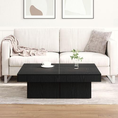 Kaffebord Sort Eg 90x90x28 cm Ingeniørtræ