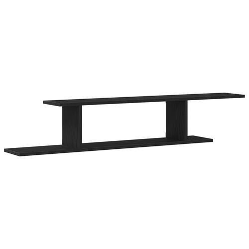TV-hylde Sort Eg 125x18x23 cm Bygget i Træ