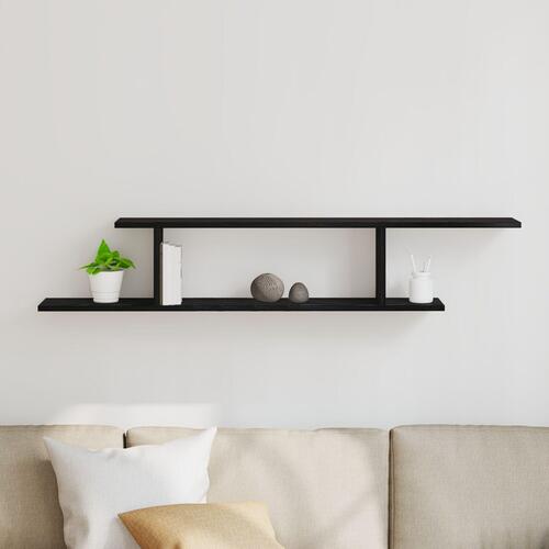 TV-hylde Sort Eg 125x18x23 cm Bygget i Træ