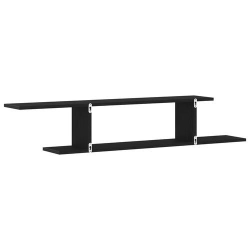 TV-hylde Sort Eg 125x18x23 cm Bygget i Træ