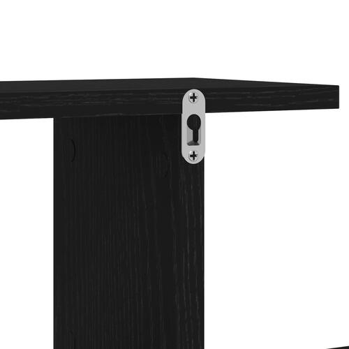 TV-hylde Sort Eg 125x18x23 cm Bygget i Træ