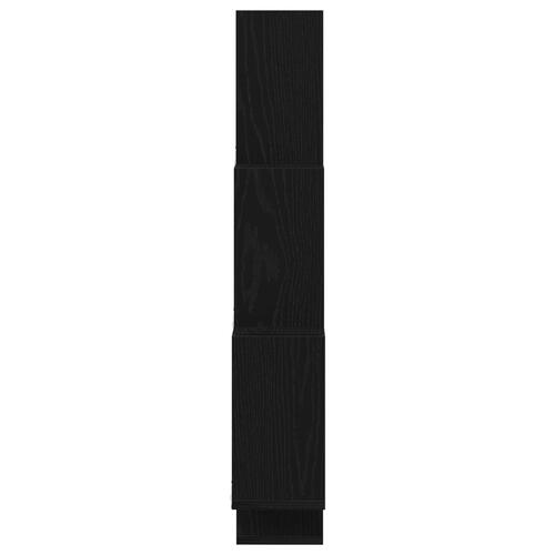 Vægskab Sort Egetræ 78x15x92 cm Ingeniørtræ