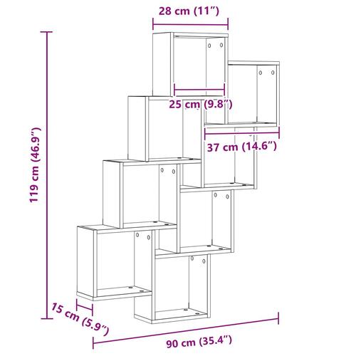 Vægskab i Sort Eg 90x15x119,5 cm - Lavet af træ