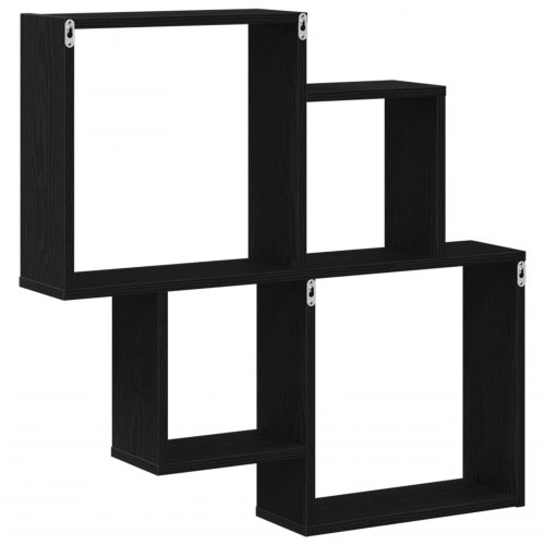 Vægskab i Sort Egetræ 80x15x78,5 cm - Bygget i Træ
