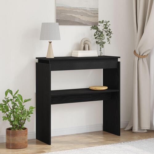 Konsolbord Sort Eg 80x30x80 cm Ingenieret Træ