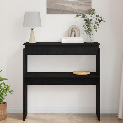 Konsolbord Sort Eg 80x30x80 cm Ingenieret Træ
