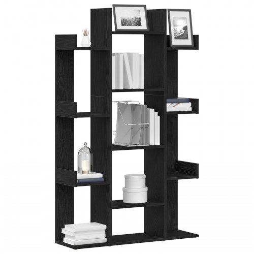 Bogskab i Sort Eg 86x25,5x140 cm - Konstrueret Træ