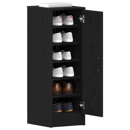 Skoskab i Sort Eg 32x35x92 cm Ingeniørtræ