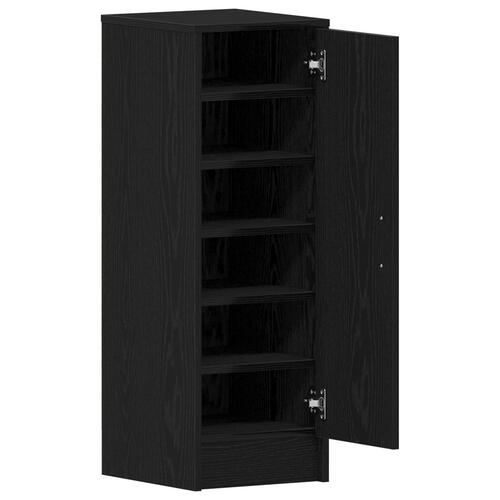 Skoskab i Sort Eg 32x35x92 cm Ingeniørtræ