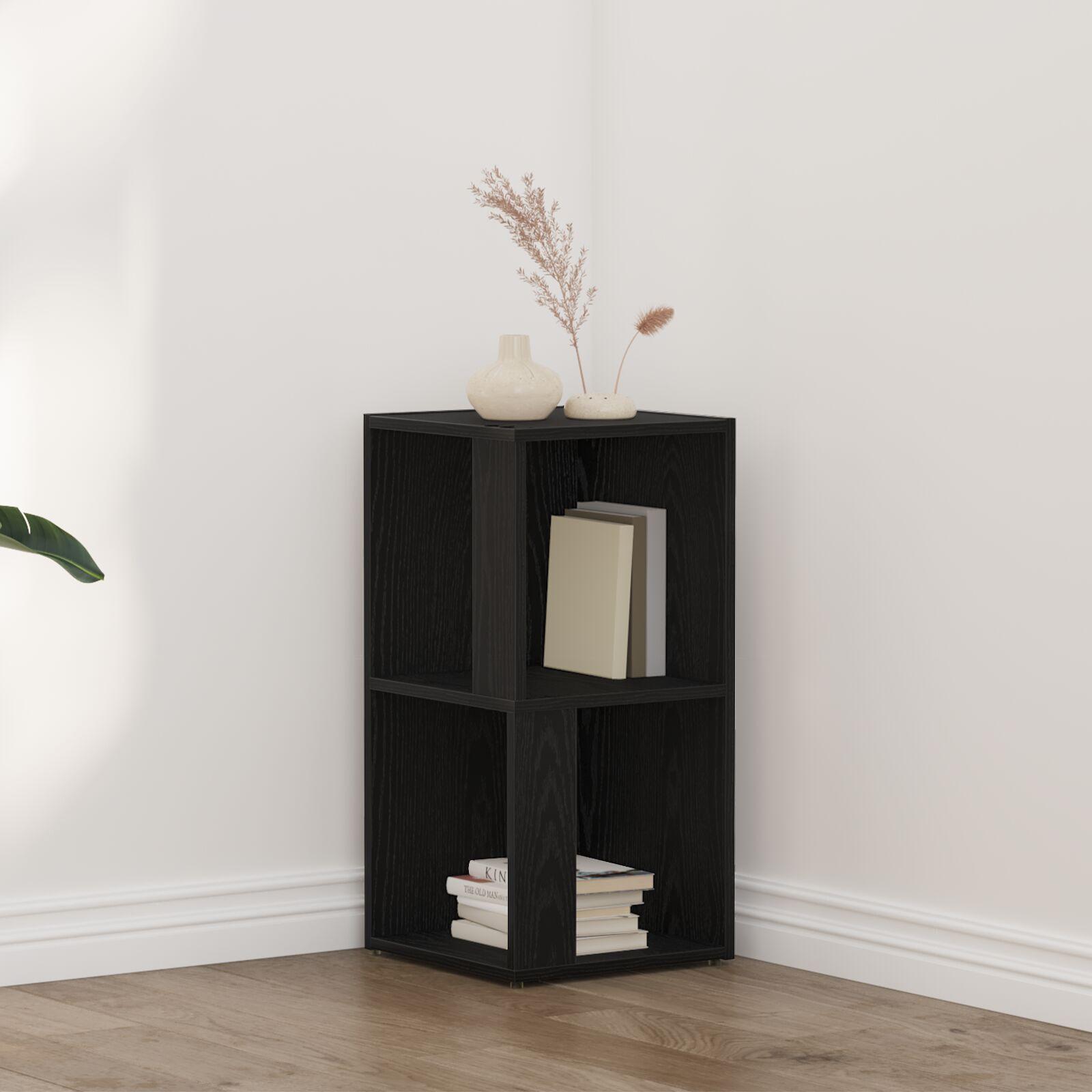 Hjørneskab Sort Eg 33x33x67 cm Konstrueret Træ