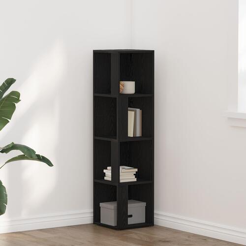 Bogreol i Sort Eg 33x33x132 cm - Konstrueret Træ