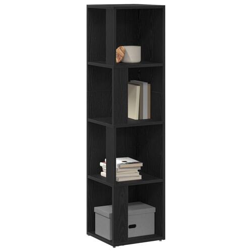 Bogreol i Sort Eg 33x33x132 cm - Konstrueret Træ