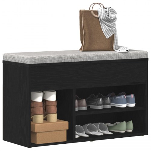 Hallbænk Sort Eg 60x30x45 cm Ingeniørtræ