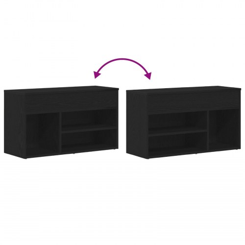 Hallbænk Sort Eg 60x30x45 cm Ingeniørtræ