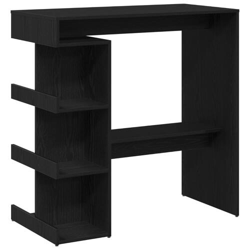 Sort Eg Bar Bord med Opbevaringshylde, 100x50x101.5 cm