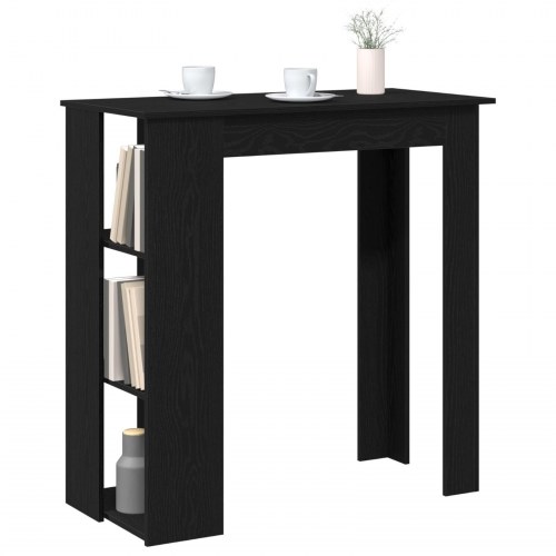 Barbord med Hylde - Sort Eg, 102x50x103.5 cm, Lavet af Ingeniørtræ