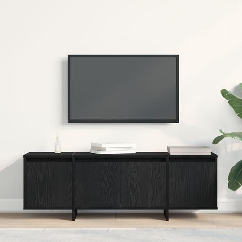 TV-bord sort egetræ 120x30x40,5 cm lavet af træ