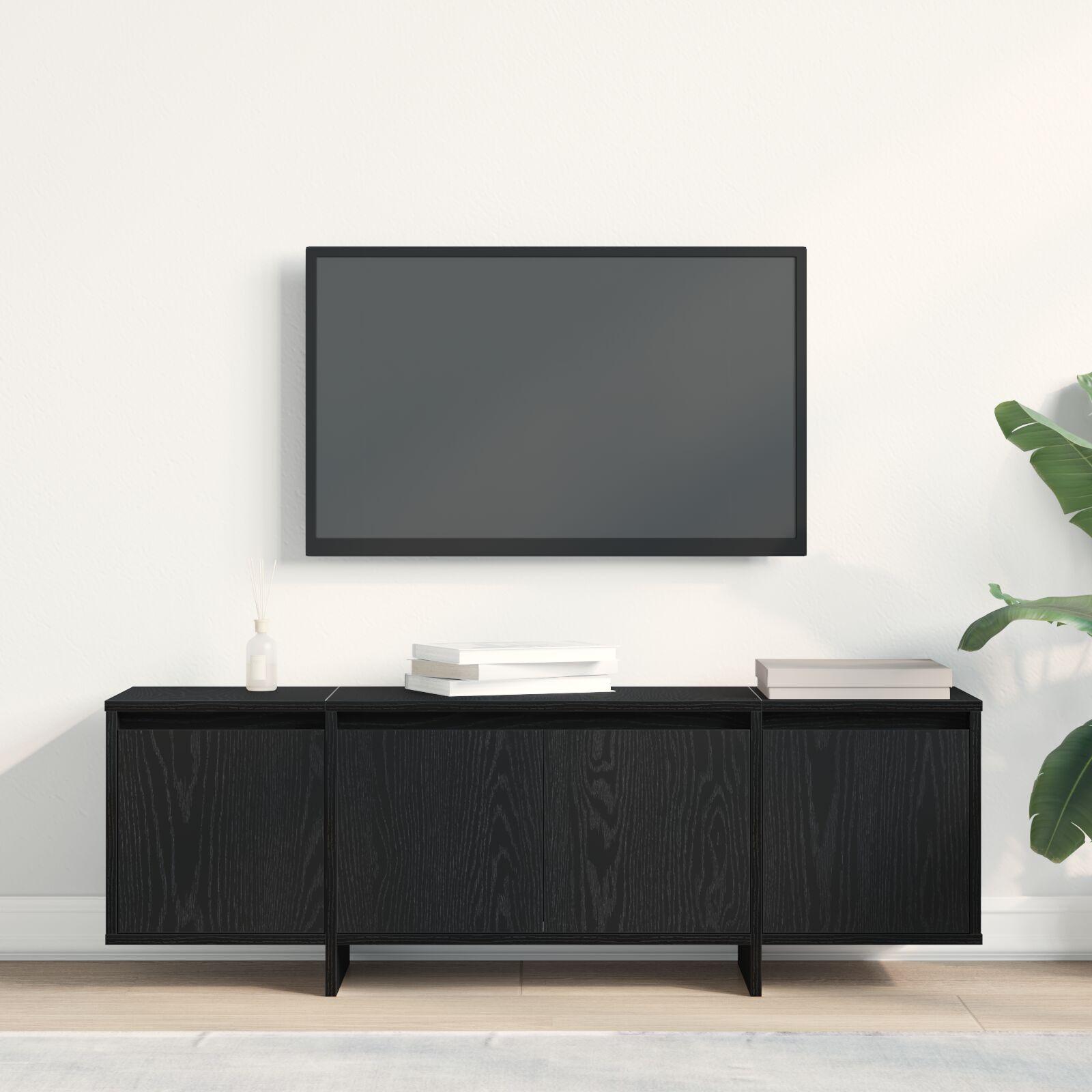 TV-bord sort egetræ 120x30x40,5 cm lavet af træ