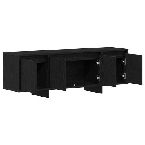 TV-bord sort egetræ 120x30x40,5 cm lavet af træ