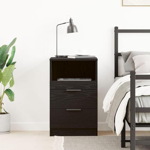 Sengebord Sort Eg 40x35x65 cm Lavet af konstrueret træ