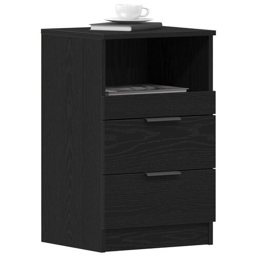Sengebord Sort Eg 40x35x65 cm Lavet af konstrueret træ