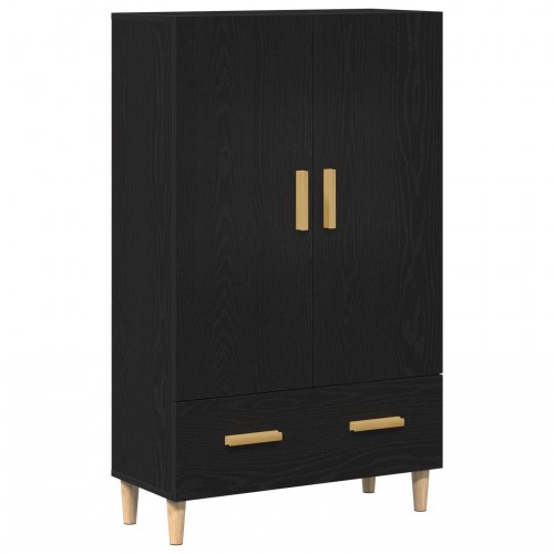Højskab i Sort Eg, 70x31x115 cm, lavet af konstrueret træ